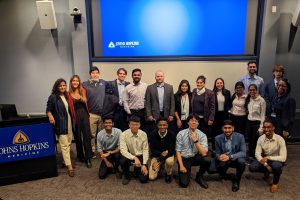 A team of MSEM students after presenting their deliverables to project partners at the Johns Hopkins Hospital, Bayview Campus.