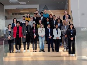 Students and project partners on the steps of the Iberian Nanotechnology Laboratory.