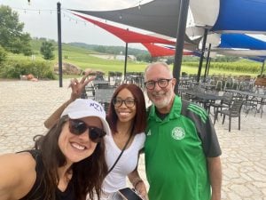 MSEM alum Jasmyne Jackson, Senior Lecturer MC Coghlan, and Associate Teaching Professor Bill Smedick.